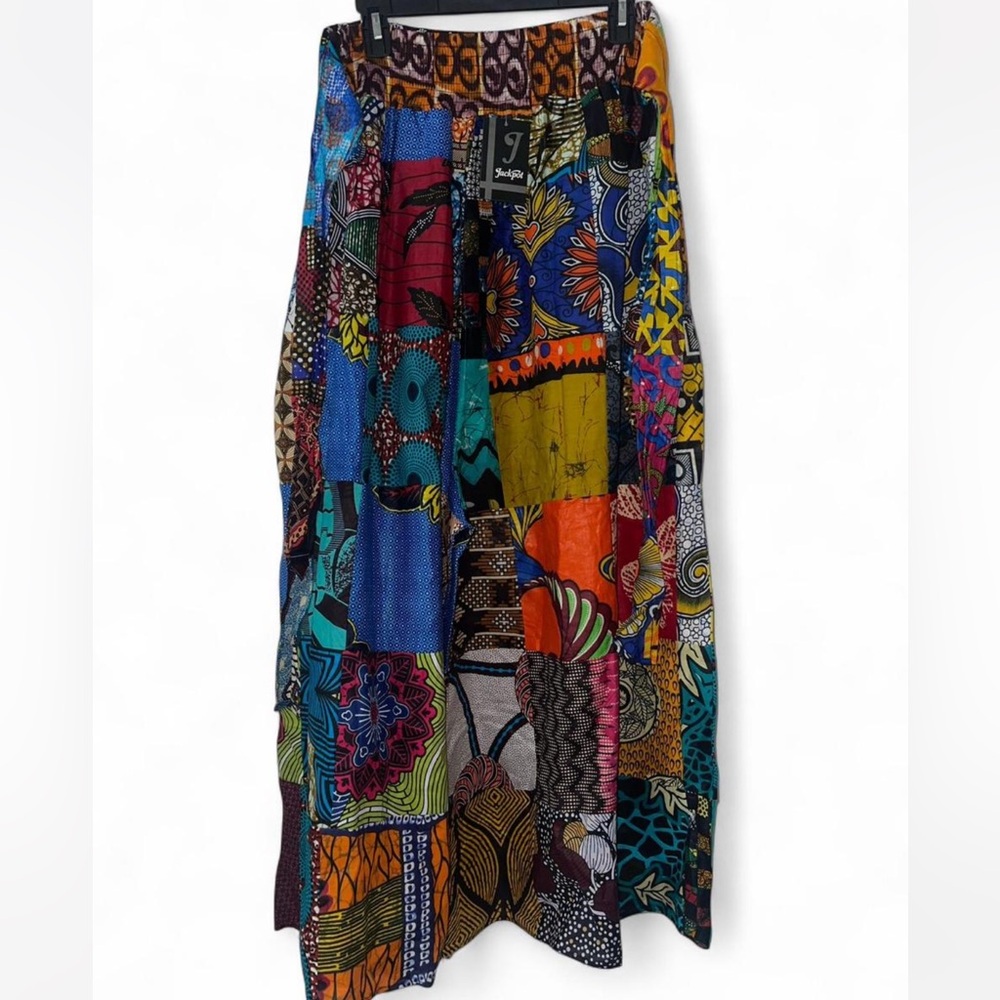 Jackpot Boho Patchwork Wide Leg Bottoms Multi-col… - image 3